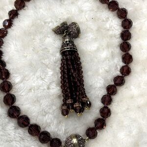 HEIDI DAUS Swarvorski Crystal necklace. Stunning!  Tassel can be removed.